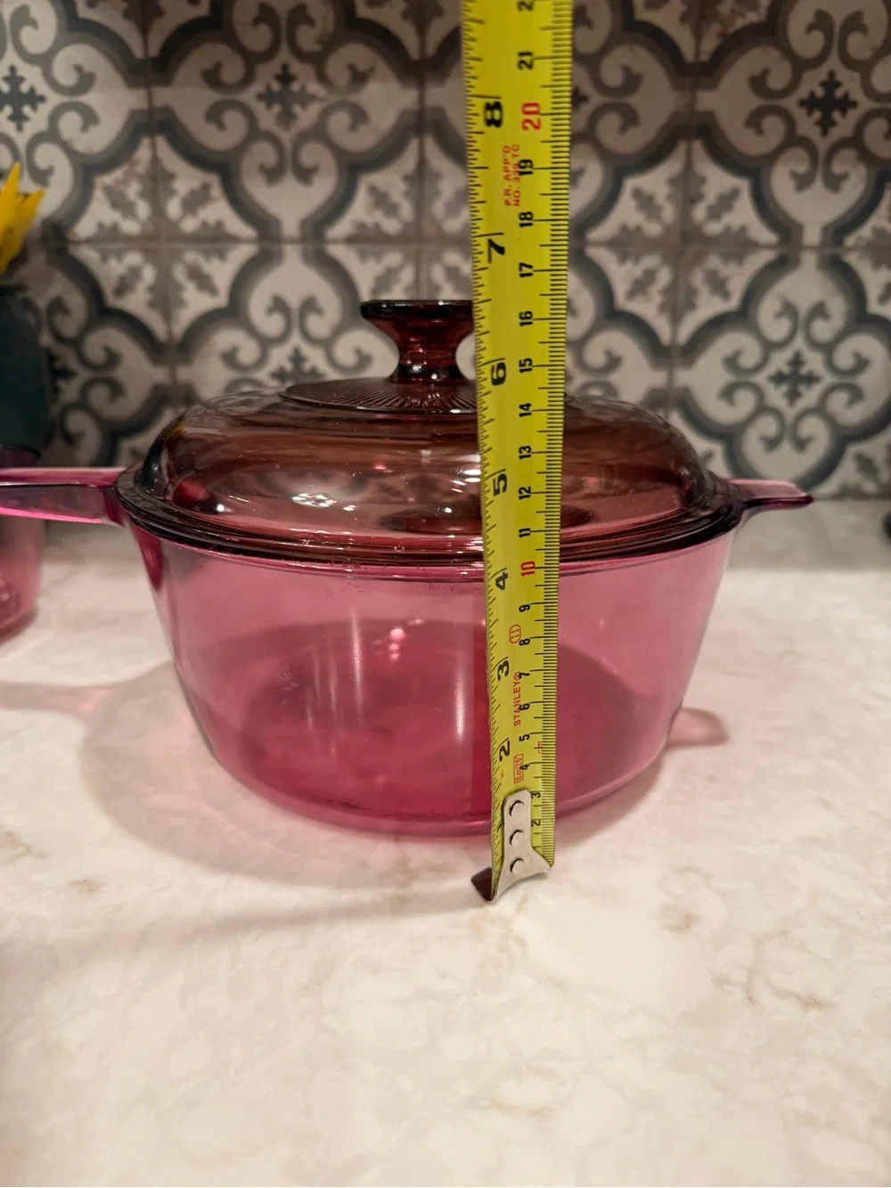 RARE! Vintage Visions Cranberry Saucepans with Lids- Set of 2